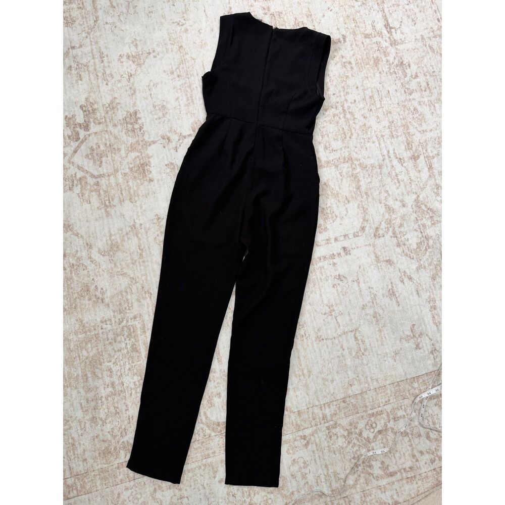 Forever 21 Black Sleeveless V-Neck Fitted Tapered Leg Jumpsuit Women's S